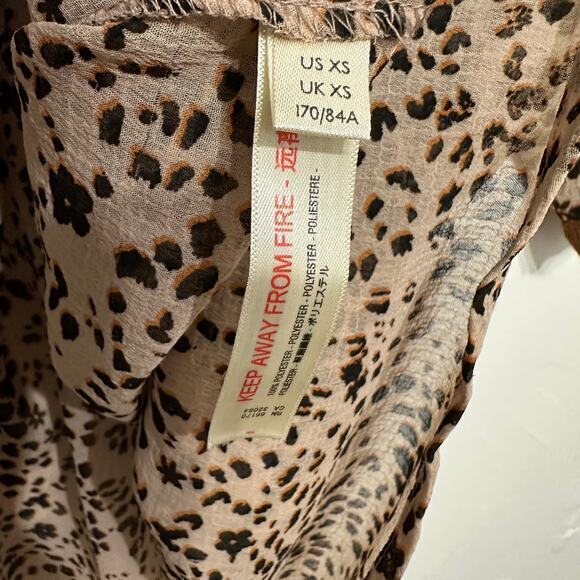Intimately Free People Womens Animal Print Sleepin in Shirt XS Tan Oversized NWT - Picture 5 of 6